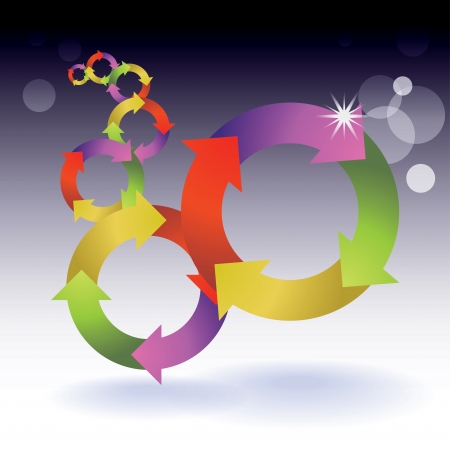 Color recycle symbols concept, background, template - illustrationのイラスト素材