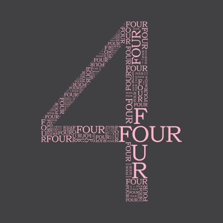 number four created from text - illustrationのイラスト素材