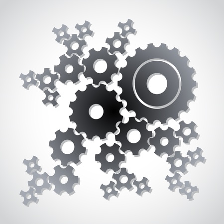 set of cogs  gears  on light backgroundのイラスト素材