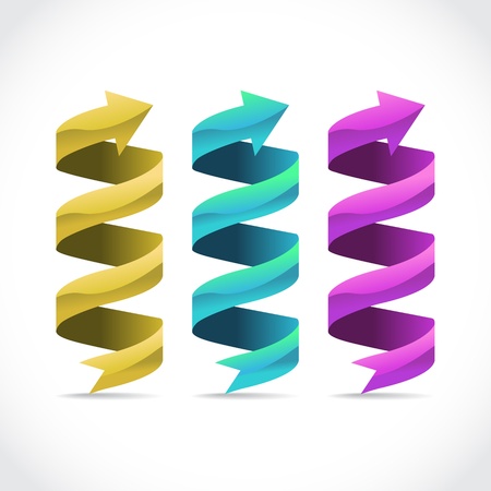 Set of ad ribbon, 360° wrapped around own axisのイラスト素材