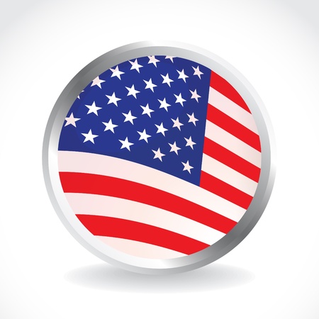 USA flag in button - illustrationのイラスト素材