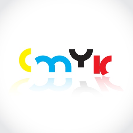 CMYK tittle, concept colorful illustrationのイラスト素材