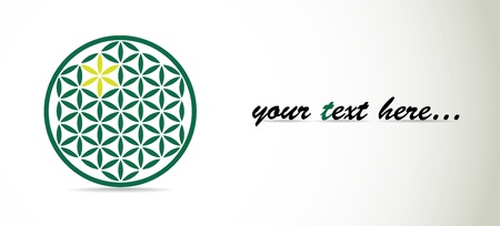 flower of life symbol on banner theme, illustrationのイラスト素材