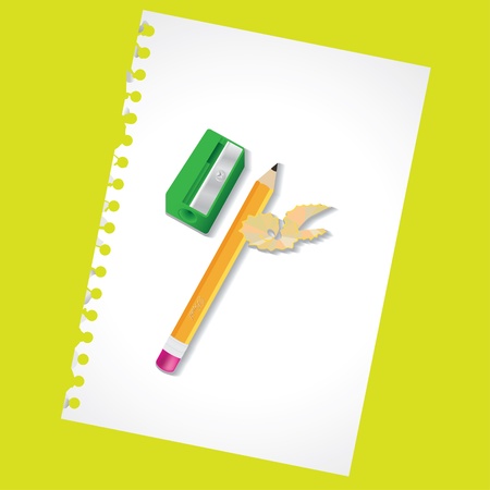 Sharpened pencil and the sharpener - illustrationのイラスト素材