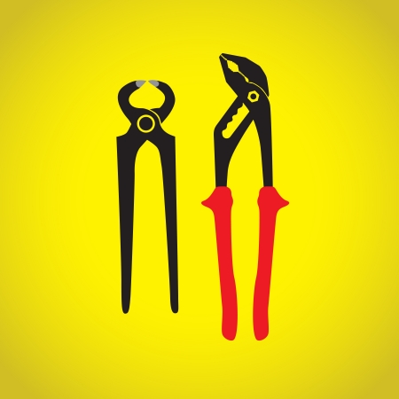 two metalic pliers - illustrationのイラスト素材