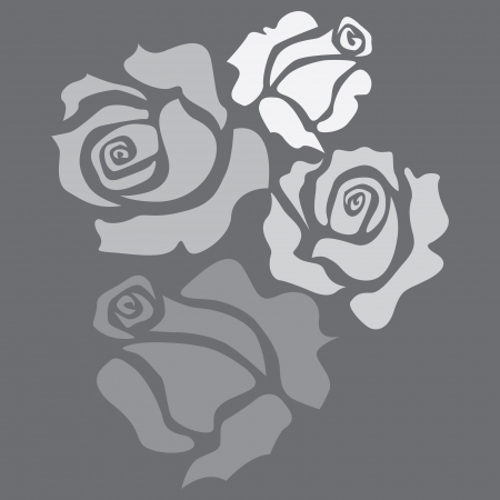Four isolated roses - sketch illustrationのイラスト素材