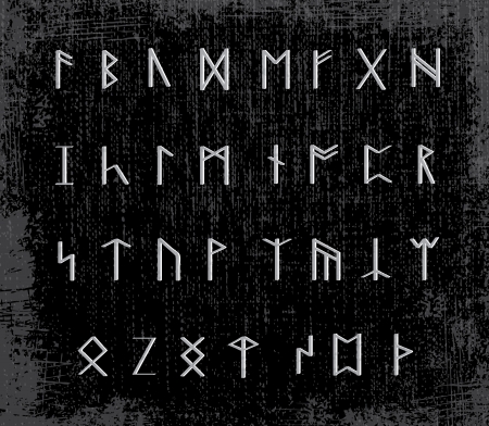 Old runes on stone table - illustrationのイラスト素材