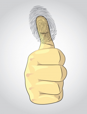 Thumb up and fingerprint - illustrationのイラスト素材
