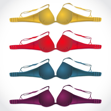 Set of colored bras - illustrationのイラスト素材