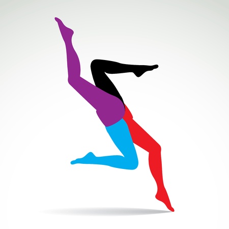 Abstract illustration of colorful women legsのイラスト素材