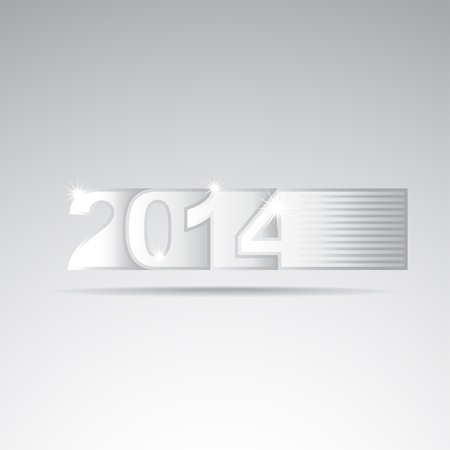 New year 2014 tittle, closeup illustrationのイラスト素材