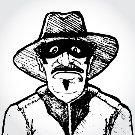 Thief with a hat - illustrationのイラスト素材