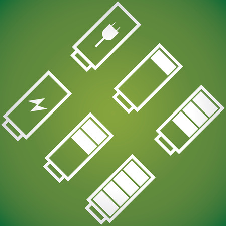 Set of battery icons. Vectorのイラスト素材