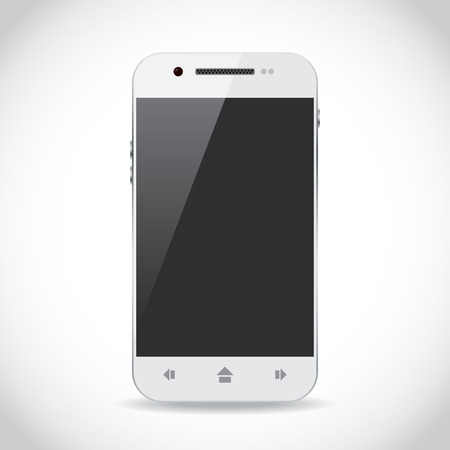 White smartphone from a front side, illustrationのイラスト素材