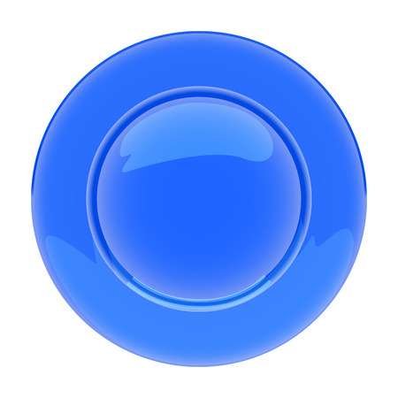 Isolated empty blue plate on white backgroundのイラスト素材