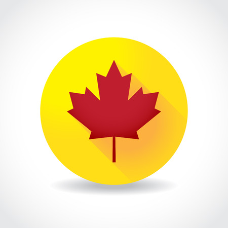 Maple leaf in flat designのイラスト素材