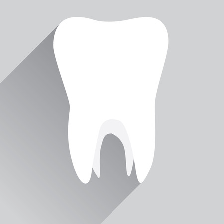 White tooth in flat designのイラスト素材