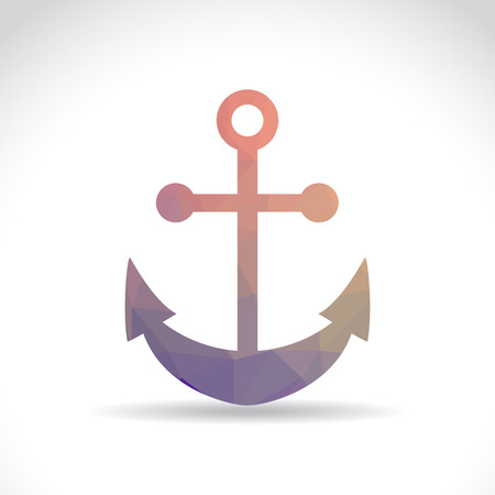 Polygonal symbol of anchor, illustrationのイラスト素材