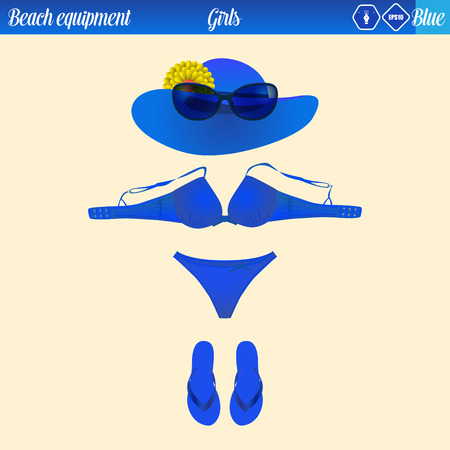 beach equipment illustrationのイラスト素材