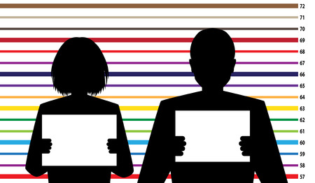 Suspect identification, criminal recordsのイラスト素材