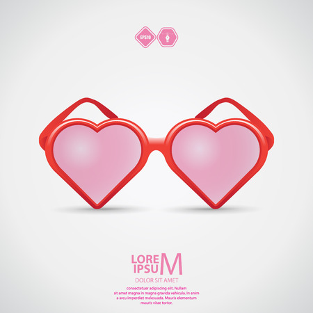 heart sunglasses illustrationのイラスト素材