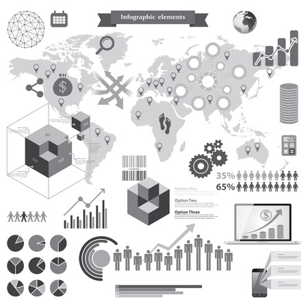 Big set of infographic elementsのイラスト素材