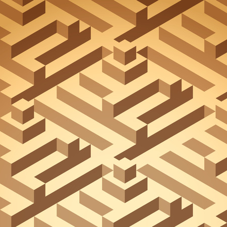 Abstract isometric buildings patternのイラスト素材