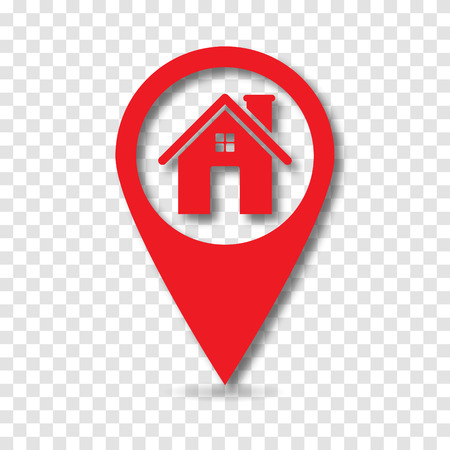Map pointer with home icon, vectorのイラスト素材