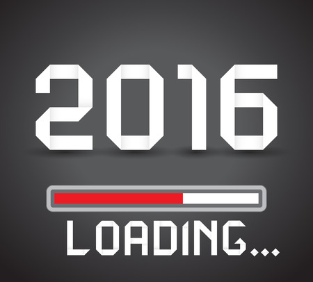 2016 logotype created from origami, illustrationのイラスト素材