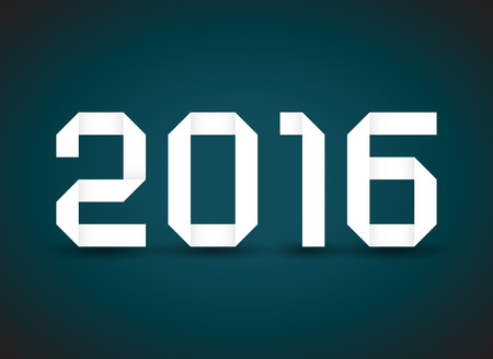 2016 logotype created from origami, illustration