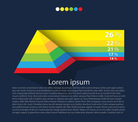 Pyramid graph, infographics elements. Vectorのイラスト素材