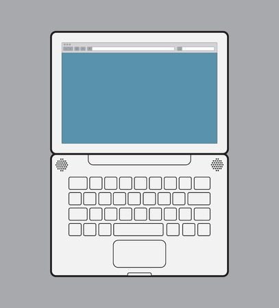 Laptop from the up, vector illustrationのイラスト素材