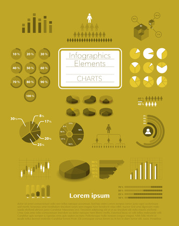 Set of infographics elements - various chartsのイラスト素材