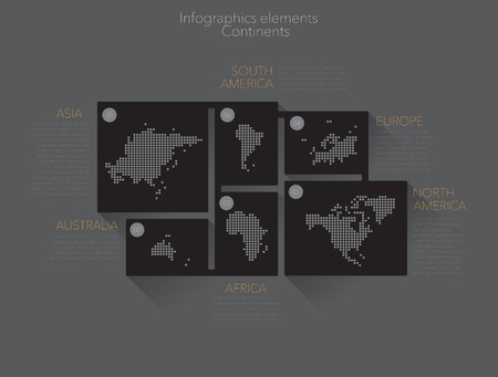 Earth continents, infographics elements. Vectorのイラスト素材
