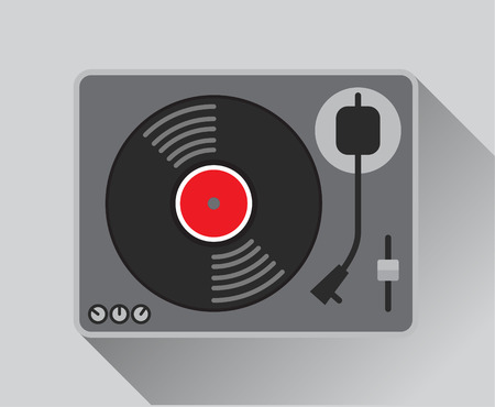 vinyl record player. vector illustrationのイラスト素材