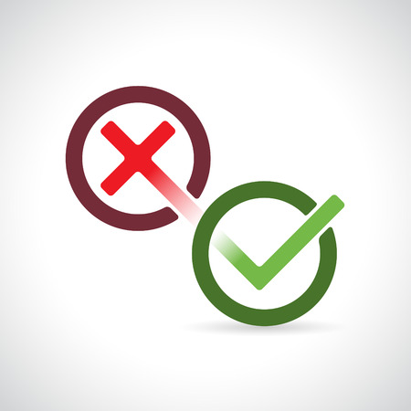 Yes and No symbolsのイラスト素材