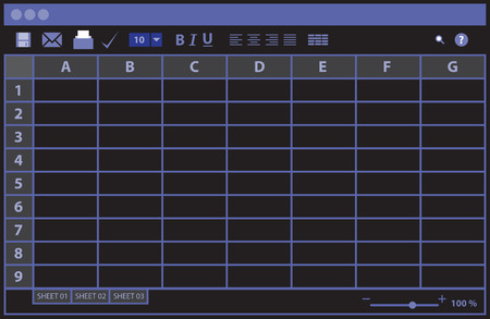 Empty table document, suitable for infographic illustration or as a business templateのイラスト素材