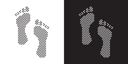 Set of footprints dottedのイラスト素材