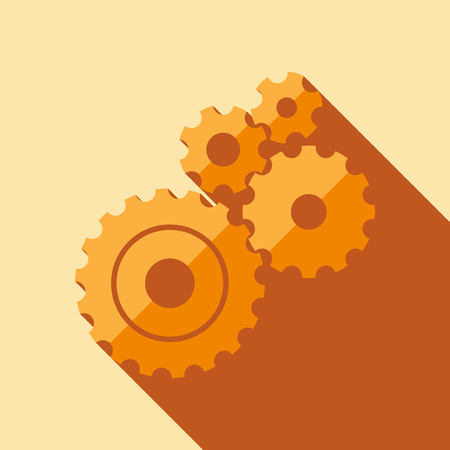 Set of gears in a flat designのイラスト素材