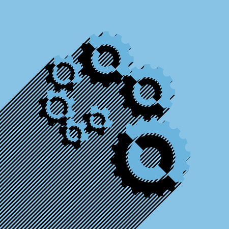 Set of cogwheels spiral in a flat design. - Stock vectorのイラスト素材