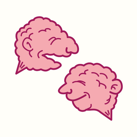 Two brains as text bubbleのイラスト素材