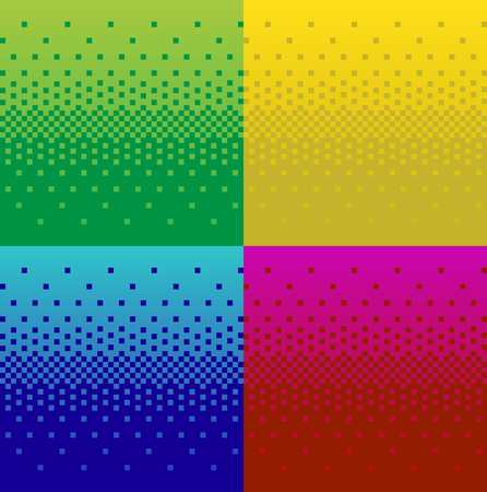 Retro Pixels Gradient Vintage pixel gradient background. Stock vector, set ofのイラスト素材 ...