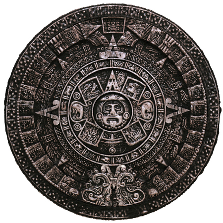 Mayan calendar on white backgroundの写真素材