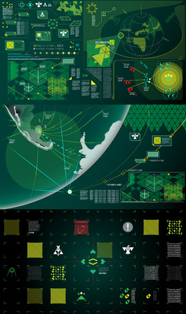 Dark green, white and yellow modern warfare holographic illustration のイラスト素材