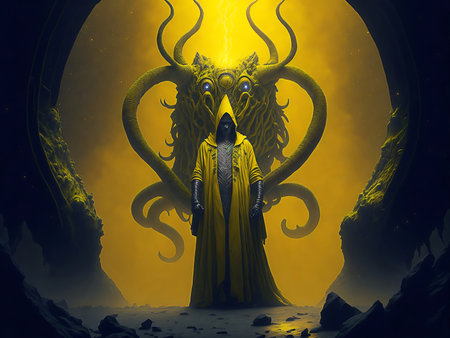 Goddess of the demon in a dark cave. 3d renderingの素材