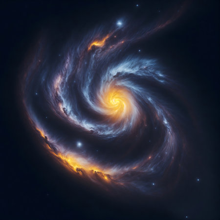 Galaxy in space, computer-generated abstract background, 3D renderingの素材