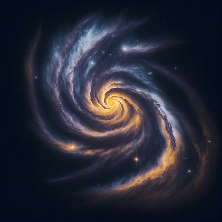 Colored spiral in space, computer-generated abstract background, 3D renderingの素材
