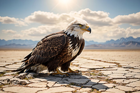Bald Eagle at Salt Flats, Utah, United States.の素材