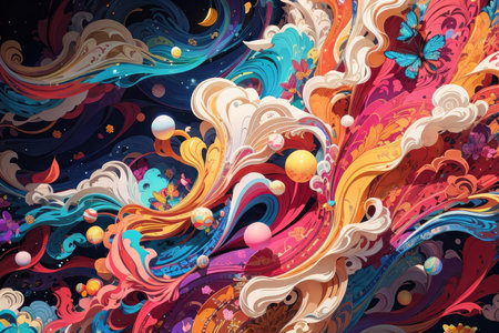 Abstract colorful background. Vector Illustration. Futuristic style. For your design.の素材