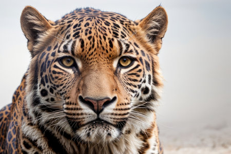 Portrait of a leopard in the Okavango Delta, Botswana.の素材